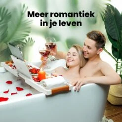RelaxTub® Badplank - Badplank Voor In Bad - Badrek - Verstelbaar - Anti Slip - Badplank Wit - Badplank Hout - Badrekje Inclusief Boekenhouder, Tablethouder & Spiegel -Merkloos Shop 1200x1200 1522