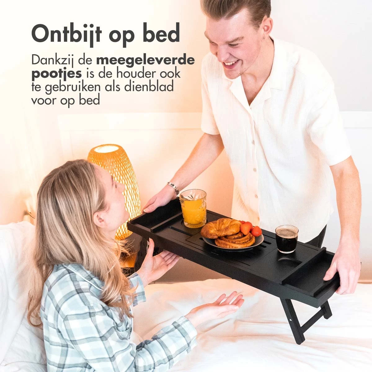 IMoshion Badplank Voor In Bad - Dienblad Inclusief Pootjes - Tablet Houder - Badrek Uitschuifbaar 75 Tot 110 Cm - Zwart 6 IMoshion Badplank Voor In Bad - Dienblad Inclusief Pootjes - Tablet Houder - Badrek Uitschuifbaar 75 Tot 110 Cm - Zwart - Afbeelding 4