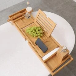 Merkloos Decopatent® Luxe Badplank - Badrekje - Uitschuifbaar 75 Tot 110 Cm - Boekenhouder - Tablethouder - Bamboe Hout Badplankje - Badrek -Merkloos Shop 1200x1200 1549