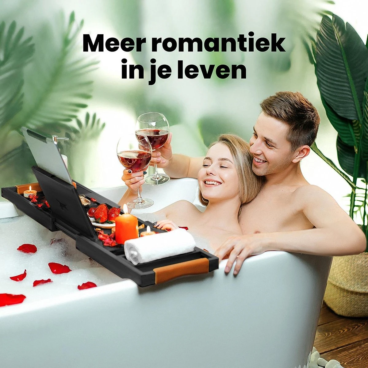 RelaxTub® Badplank - Badplank Voor In Bad - Badrek - Verstelbaar - Anti Slip - Badplank Zwart - Badplank Hout - Badrekje Inclusief Boekenhouder, Tablethouder & Spiegel 6 RelaxTub® Badplank - Badplank Voor In Bad - Badrek - Verstelbaar - Anti Slip - Badplank Zwart - Badplank Hout - Badrekje Inclusief Boekenhouder, Tablethouder & Spiegel - Afbeelding 4