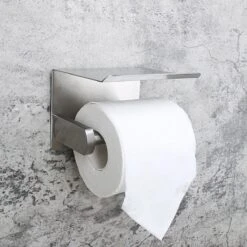 Toiletrolhouder RVS Kleur Met Telefoonhouder - Wc-rol Houder - Mobiele Telefoonhouder - Bevestigen Zonder Boren Toiletrolhouders Met Planchet -Merkloos Shop 1200x1200 156