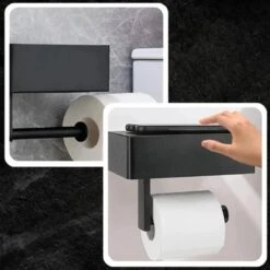 Toiletrolhouder - Plankje & Bakje - Planchet Opbergruimte - WC Rolhouder - Zelfklevend Of Borend - RVS - Waterbestendig - Rheme -Merkloos Shop 1200x1200 17