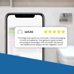 Toiletrolhouder Met Telefoonhouder - Zelfklevend / Boren / Zonder Boren - Incl. Handdoekhaakjes - WC Rolhouder - Zwart -Merkloos Shop 1200x1200 186