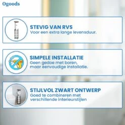 Ogoods Praktische WC Rolhouder – RVS Toiletrolhouder Staand – Rolhouder – Zonder Boren - Toiletrolstandaard - Zwart -Merkloos Shop 1200x1200 202