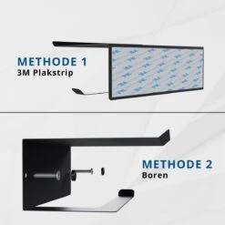Westerhof Premium Wc Rolhouder Zwart Zonder Boren - Met Plankje - 3M Plakstrip En Schroef Set -Merkloos Shop 1200x1200 22