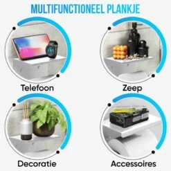 Strex WC Rolhouder Met Plankje - Zilver - Zelfklevend / Boren / Zonder Boren - Toiletrolhouder - WC Papier Houder -Merkloos Shop 1200x1200 220