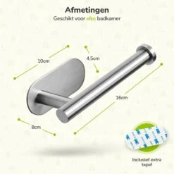 Toiletrolhouder Zonder Boren - Zilver - RVS WC Rolhouder Zelfklevend -Merkloos Shop 1200x1200 225