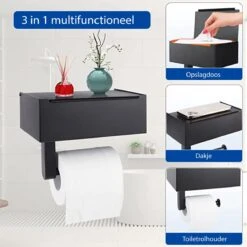 STARMAN WC Rolhouder - Toiletrolhouder Zwart - Badkamer Accessoires - WC Papier Houder 11 STARMAN WC Rolhouder - Toiletrolhouder Zwart - Badkamer Accessoires - WC Papier Houder -Merkloos Shop 1200x1200 227