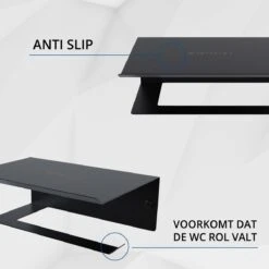 Westerhof Premium Wc Rolhouder Zwart Zonder Boren - Met Plankje - 3M Plakstrip En Schroef Set -Merkloos Shop 1200x1200 23