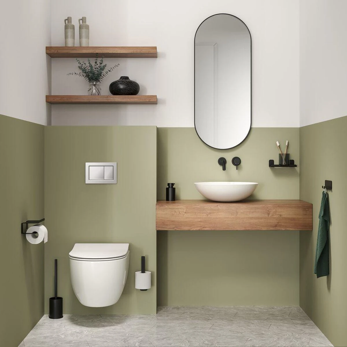 Tiger Colar - Toiletrolhouder Met Planchet - Zwart 6 Tiger Colar - Toiletrolhouder Met Planchet - Zwart - Afbeelding 4