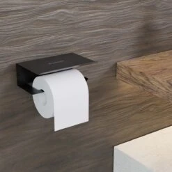 Westerhof Premium Wc Rolhouder Zwart Zonder Boren - Met Plankje - 3M Plakstrip En Schroef Set -Merkloos Shop 1200x1200 25