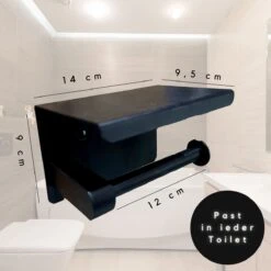 WC Rolhouder - Zelfklevend Toiletrolhouder Met Plankje - WC Papier Houder Zonder Boren - WC Rolhouder Met Plankje - Toiletrolhouder - Toiletrolhouder Zwart - Fienosa -Merkloos Shop 1200x1200 265