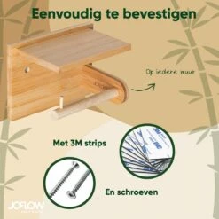 JoFlow® Toiletrolhouder Met Plankje | Wc Rolhouder Staand | Bamboe Badkamer Accessoires | Montage Met Schroeven En/of 3M Plakstrips -Merkloos Shop 1200x1200 289