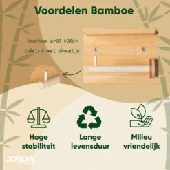 JoFlow® Toiletrolhouder Met Plankje | Wc Rolhouder Staand | Bamboe Badkamer Accessoires | Montage Met Schroeven En/of 3M Plakstrips -Merkloos Shop 1200x1200 290