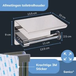 Sanics WC Rolhouder Zilver – Toiletrolhouder Zonder Boren – Met Plankje - Zelfklevend - RVS 14 Sanics WC Rolhouder Zilver – Toiletrolhouder Zonder Boren – Met Plankje - Zelfklevend - RVS -Merkloos Shop 1200x1200 308