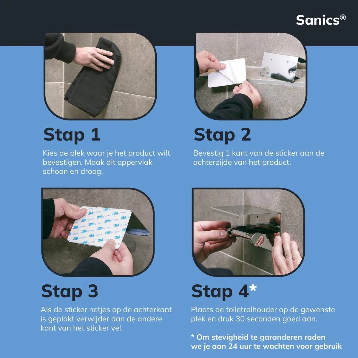 Sanics WC Rolhouder Zilver – Toiletrolhouder Zonder Boren – Met Plankje - Zelfklevend - RVS 13 Sanics WC Rolhouder Zilver – Toiletrolhouder Zonder Boren – Met Plankje - Zelfklevend - RVS - Afbeelding 11