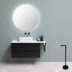 MM Brands WC Rolhouder - Toiletrol Houder Staand - WC Papier Rollenhouder Zonder Boren - Zwart -Merkloos Shop 1200x1200 32