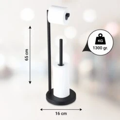 VDN Stainless Wc Rolhouder Staand - Wc Rolhouder Zwart - Toiletrolhouder En Reserverolhouder - RVS - Geschikt Voor 3+1 WC Papier Rollen - 2 In 1 -Merkloos Shop 1200x1200 342