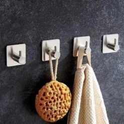 Merkloos RiMa7 - Handdoekhaakjes - Ophanghaak - RVS - Zilver - Zelfklevend Vierkant - 4 Stuks -Merkloos Shop 1200x1200 354