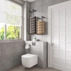 SaniDreams Carbon Handdoekenrek L Zwart - Staal - 90x25x20cm -Merkloos Shop 1200x1200 355