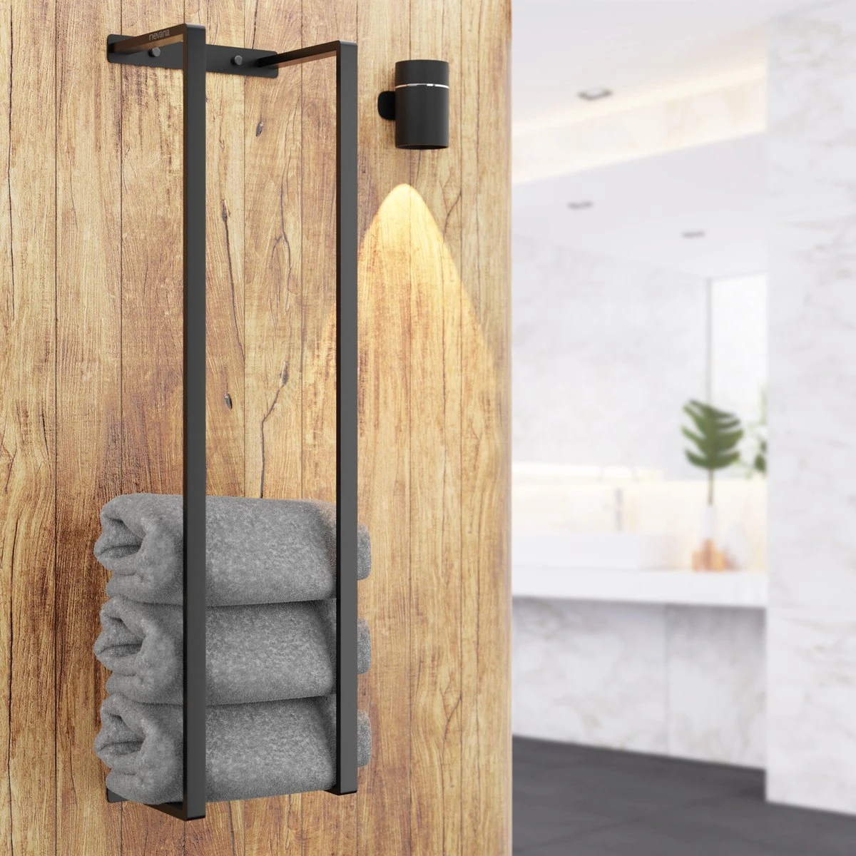 Handdoekrek 95x25x20 - Handdoekstang - Badkamer En Keuken - Industrieel - Mat Zwart - RVS 3 Handdoekrek 95x25x20 - Handdoekstang - Badkamer En Keuken - Industrieel - Mat Zwart - RVS