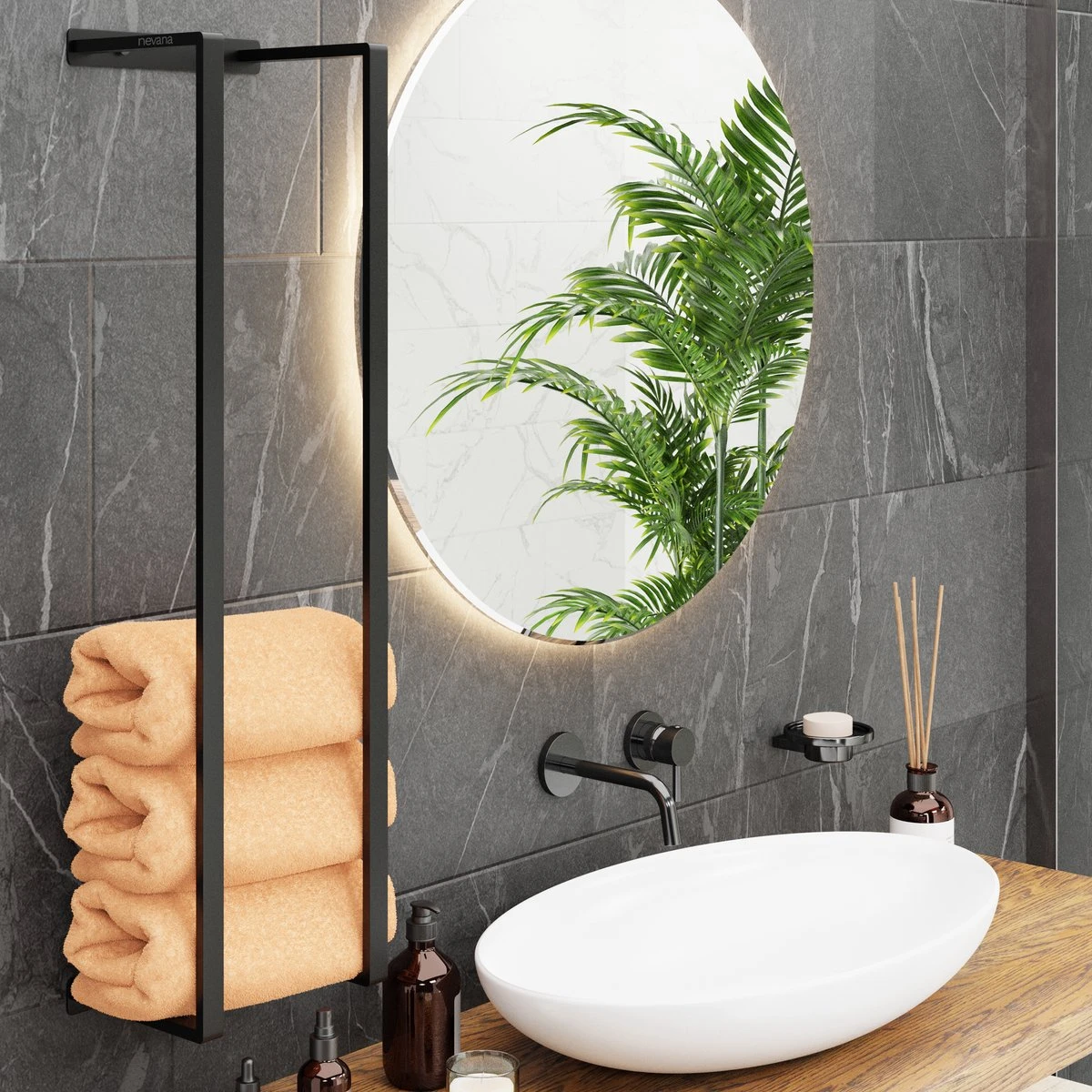 Handdoekrek 95x25x20 - Handdoekstang - Badkamer En Keuken - Industrieel - Mat Zwart - RVS 4 Handdoekrek 95x25x20 - Handdoekstang - Badkamer En Keuken - Industrieel - Mat Zwart - RVS - Afbeelding 2