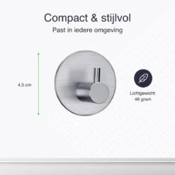 4x Handdoekhaakjes (Zelfklevend) Van RVS Zilver – Zelfklevende Haakjes – Wandhaak – Handdoekhouder – Ophanghaken Voor Keuken Of Badkamer (Accessoires) -Merkloos Shop 1200x1200 421