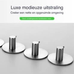 4x Handdoekhaakjes (Zelfklevend) Van RVS Zilver – Zelfklevende Haakjes – Wandhaak – Handdoekhouder – Ophanghaken Voor Keuken Of Badkamer (Accessoires) -Merkloos Shop 1200x1200 425