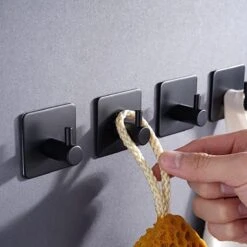 Vannons - Handdoekhaakjes - Zelfklevende Haakjes - Set Van 6 Haakjes - RVS - Zwart -Merkloos Shop 1200x1200 434