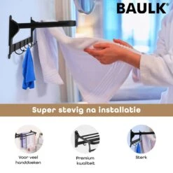 Baulk® - Droogrek – Handdoekrek – Droogrek Hangend – Inklapbaar - Badkamer – RVS – Zwart – Modern – Dutch Design -Merkloos Shop 1200x1200 439