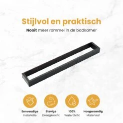 Home4u® - Handdoekrek Badkamer - Handdoekstang - Handdoekenrek Badkamer - 40CM - Zelfklevend -Merkloos Shop 1200x1200 445