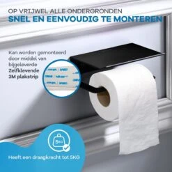 WITTS WC Rolhouder Met Plankje - Zelfklevend - Hoge Kwaliteit - Toiletrolhouder -Merkloos Shop 1200x1200 47