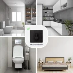 EAVY Zelfklevende Handdoekhaakjes – Set Van 4 Handdoekhouders - RVS -Merkloos Shop 1200x1200 476