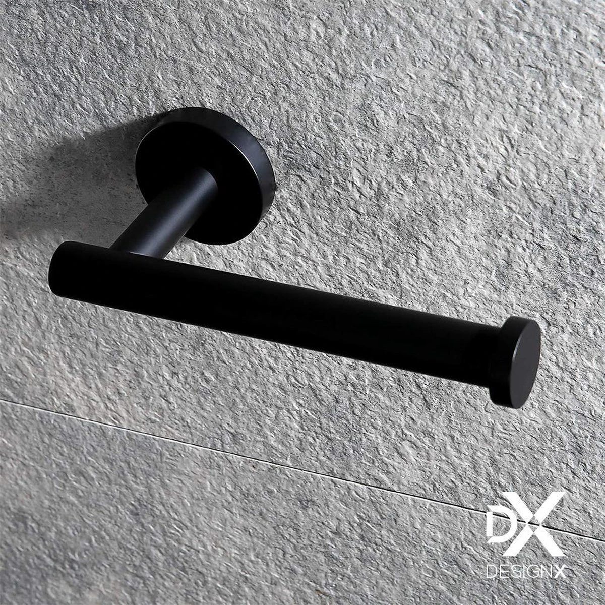 DesignX Toiletrolhouder Zwart - WC Rolhouder - Matte - Papier - Houder - Incl. Schroeven 4 DesignX Toiletrolhouder Zwart - WC Rolhouder - Matte - Papier - Houder - Incl. Schroeven - Afbeelding 2