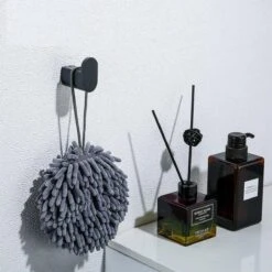 Handdoekhaakjes Zwart - Boren - 2x Wandhaakjes - Handdoekhouder Badkamer -Merkloos Shop 1200x1200 521