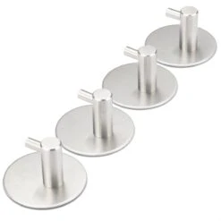 Handdoekhaakjes Set Zelfklevend - Badkamer Accessoires - Keuken Accessoires - Handdoekhouders Voor Badkamer En Keuken - 4 Stuks - RVS Blank Geborsteld -Merkloos Shop 1200x1200 550