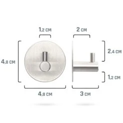 Handdoekhaakjes Set Zelfklevend - Badkamer Accessoires - Keuken Accessoires - Handdoekhouders Voor Badkamer En Keuken - 4 Stuks - RVS Blank Geborsteld -Merkloos Shop 1200x1200 551