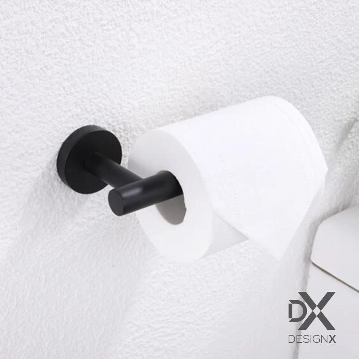 DesignX Toiletrolhouder Zwart - WC Rolhouder - Matte - Papier - Houder - Incl. Schroeven 13 DesignX Toiletrolhouder Zwart - WC Rolhouder - Matte - Papier - Houder - Incl. Schroeven - Afbeelding 11