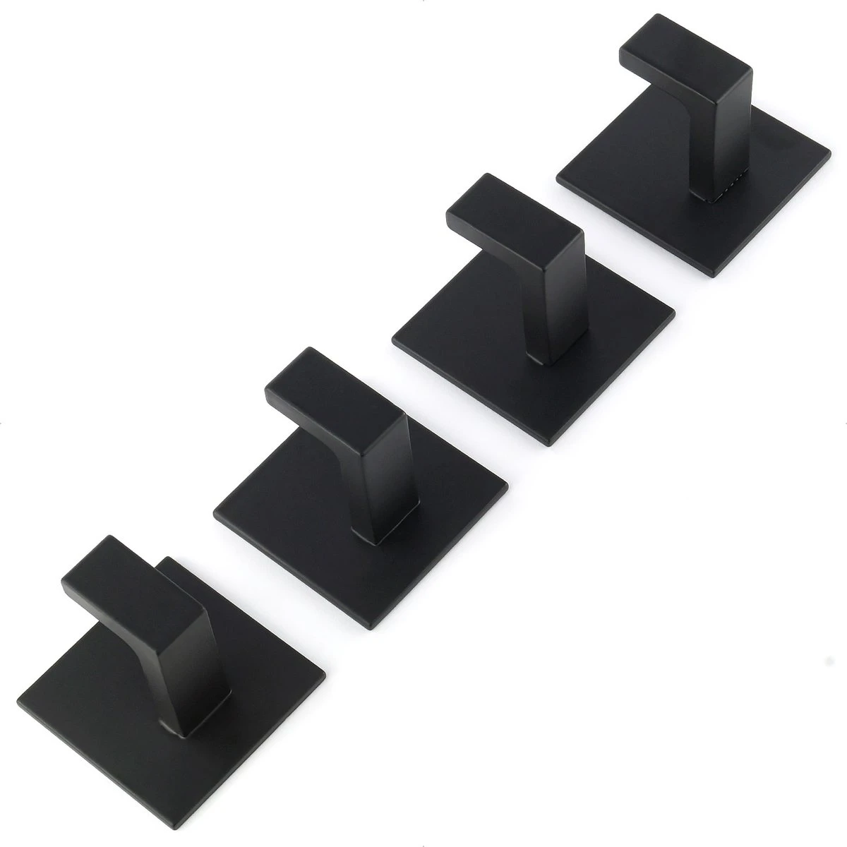 Stål Handdoekhaakjes Zelfklevend Zwart - Vierkant - 4 Stuks 10 Stål Handdoekhaakjes Zelfklevend Zwart - Vierkant - 4 Stuks - Afbeelding 8