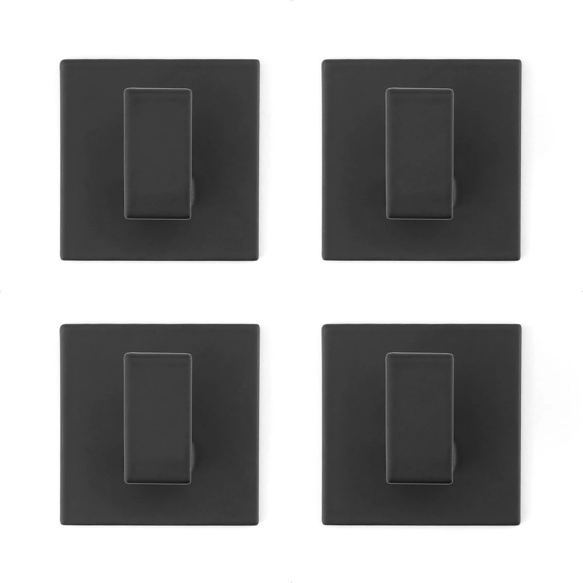 Stål Handdoekhaakjes Zelfklevend Zwart - Vierkant - 4 Stuks 12 Stål Handdoekhaakjes Zelfklevend Zwart - Vierkant - 4 Stuks - Afbeelding 10
