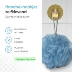 Trendfield Handdoekhaakjes Zelfklevend Goud - 2 Ronde Gouden Handdoek Haakjes - Handdoekhaak - Goud -Merkloos Shop 1200x1200 584