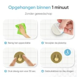 Trendfield Handdoekhaakjes Zelfklevend Goud - 2 Ronde Gouden Handdoek Haakjes - Handdoekhaak - Goud -Merkloos Shop 1200x1200 585