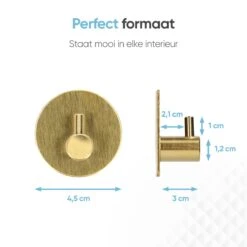 Trendfield Handdoekhaakjes Zelfklevend Goud - 2 Ronde Gouden Handdoek Haakjes - Handdoekhaak - Goud -Merkloos Shop 1200x1200 586