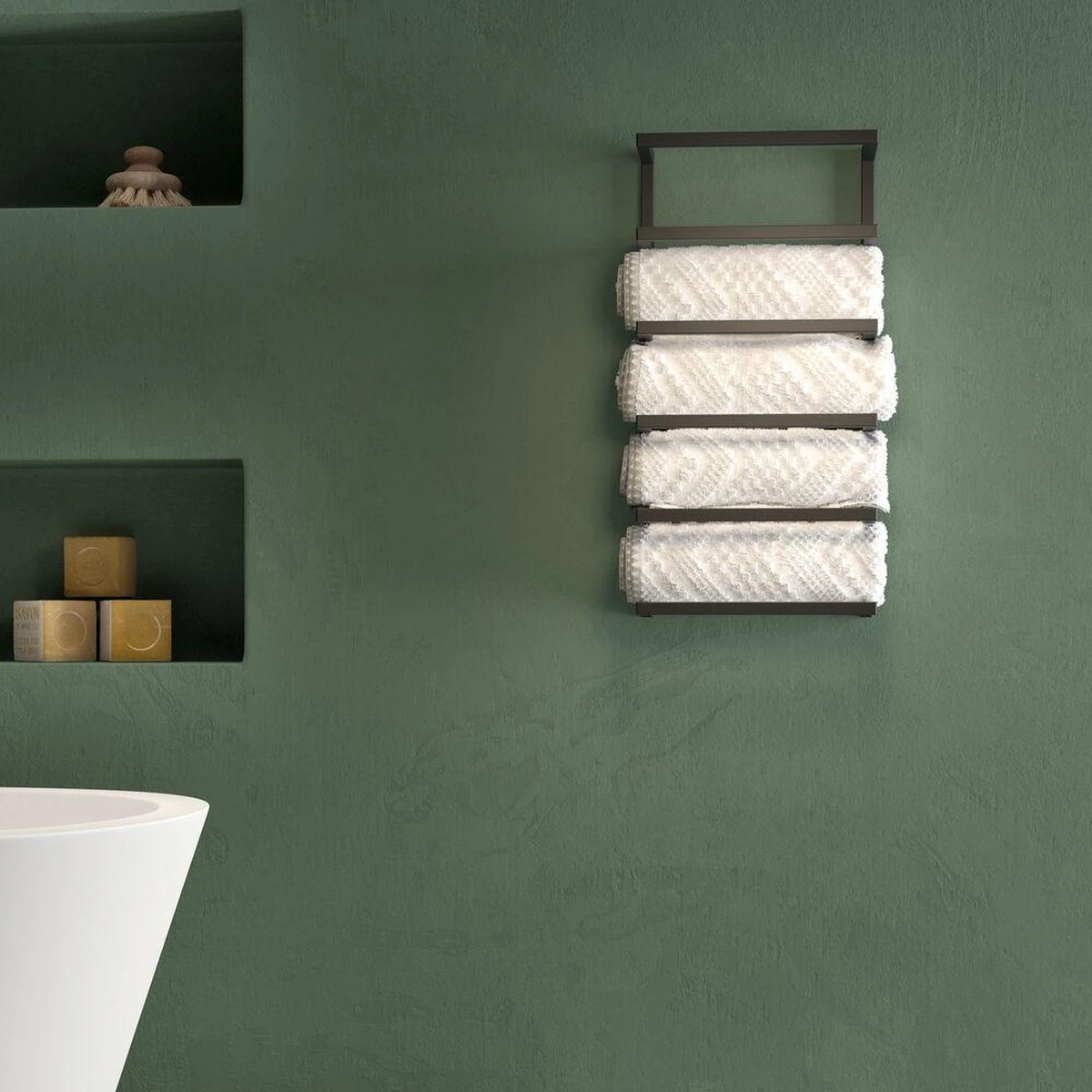 Sealskin Carré - Handdoekrek Groot - 12 X 24 X 48 Cm - Zwart 7 Sealskin Carré - Handdoekrek Groot - 12 X 24 X 48 Cm - Zwart - Afbeelding 5