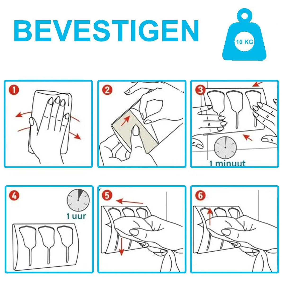 LifeGoods Handdoekhaakjes - Zelfklevend - Voor 3 Handdoeken - Handdoekklem - RVS - 1 Stuks 7 LifeGoods Handdoekhaakjes - Zelfklevend - Voor 3 Handdoeken - Handdoekklem - RVS - 1 Stuks - Afbeelding 5