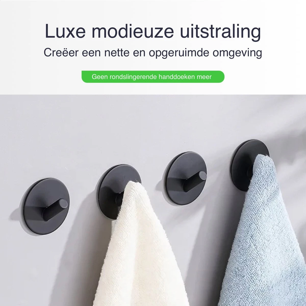 EAVY Handdoekhaakjes Zelfklevend - Set Van 4 Handdoek Haakjes - Wandhaak - Handdoekhouder 8 EAVY Handdoekhaakjes Zelfklevend - Set Van 4 Handdoek Haakjes - Wandhaak - Handdoekhouder - Afbeelding 6