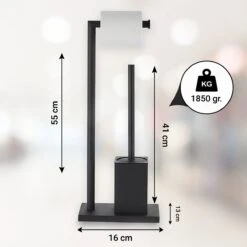 VDN Stainless Wc Rolhouder Staand - Wc Borstel Met Houder Zwart - Toiletrolhouder En Toiletborstel Met Houder - Vierkant - RVS - 2 In 1 -Merkloos Shop 1200x1200 63