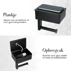 Gatot Goodies RVS Toiletrolhouder Met Plankje - WC Rolhouder Zwart Zonder Boren –Toiletpapierhouder Zelfklevend – Met Lade -Merkloos Shop 1200x1200 66