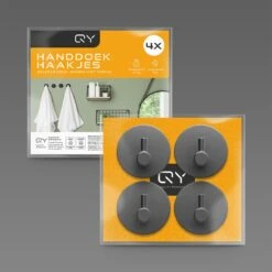 Handdoekhaakjes Set Zelfklevend Handdoekhouders Voor Badkamer En Keuken - 4 Stuks - RVS Mat Zwart -Merkloos Shop 1200x1200 661