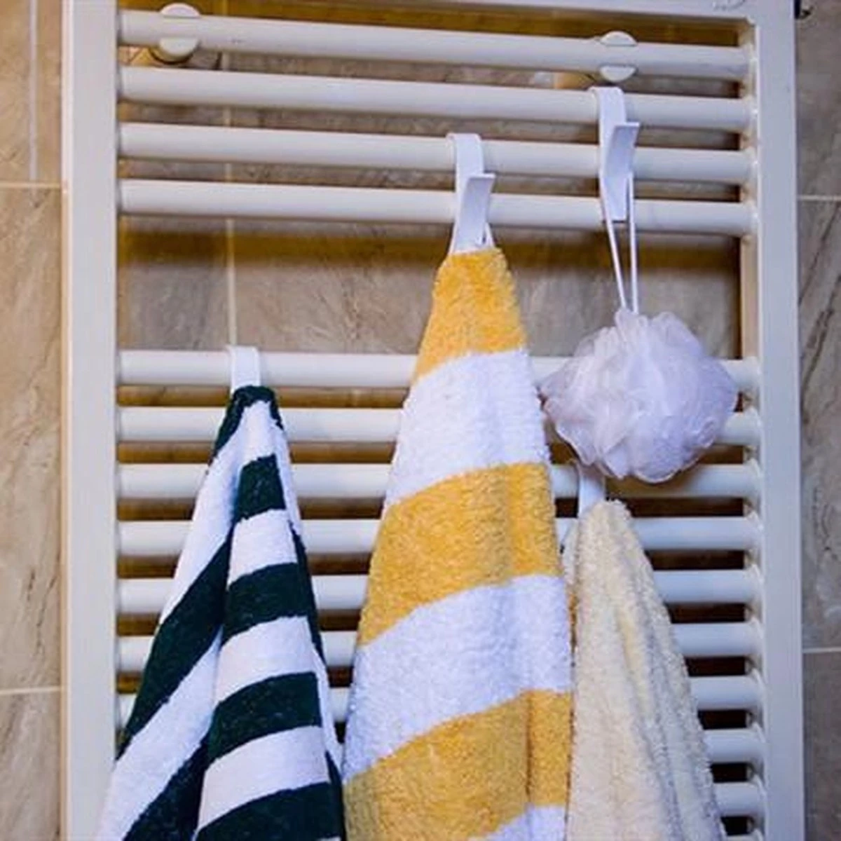 Merkloos 6x Handdoek Haak - Kleding Haak Voor Radiator - Handdoek Houder Hangend Aan Verwarming - Badkamer Haken Hangend 7 Merkloos 6x Handdoek Haak - Kleding Haak Voor Radiator - Handdoek Houder Hangend Aan Verwarming - Badkamer Haken Hangend - Afbeelding 5